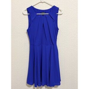 Express Sleeveless Royal Blue Fit and Flare Cocktail Dress 6